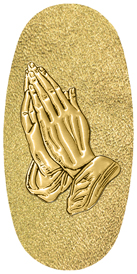 DASOV 516 GD SH GD Gold Praying Hands Shimmer Gold Background